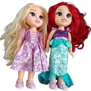 Disney Princess Ariel and Rapunzel Cute Doll Set